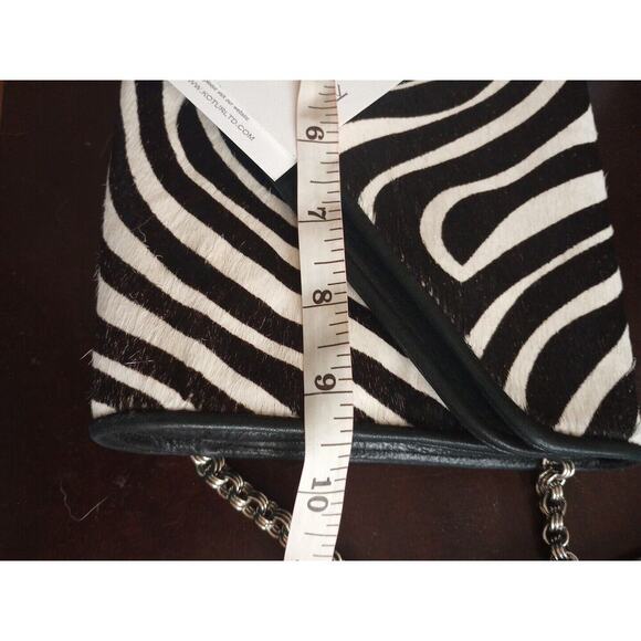 Kotur Leather Zebra Pattern Purse Shoulder Chain NWOT Reg. $536 Black white - Picture 12 of 13